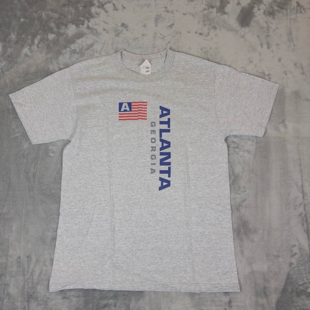 Alstyle Apparel T Shirt Mens L Gray Atlanta Georgia VTG Graphic Souvenir Tee